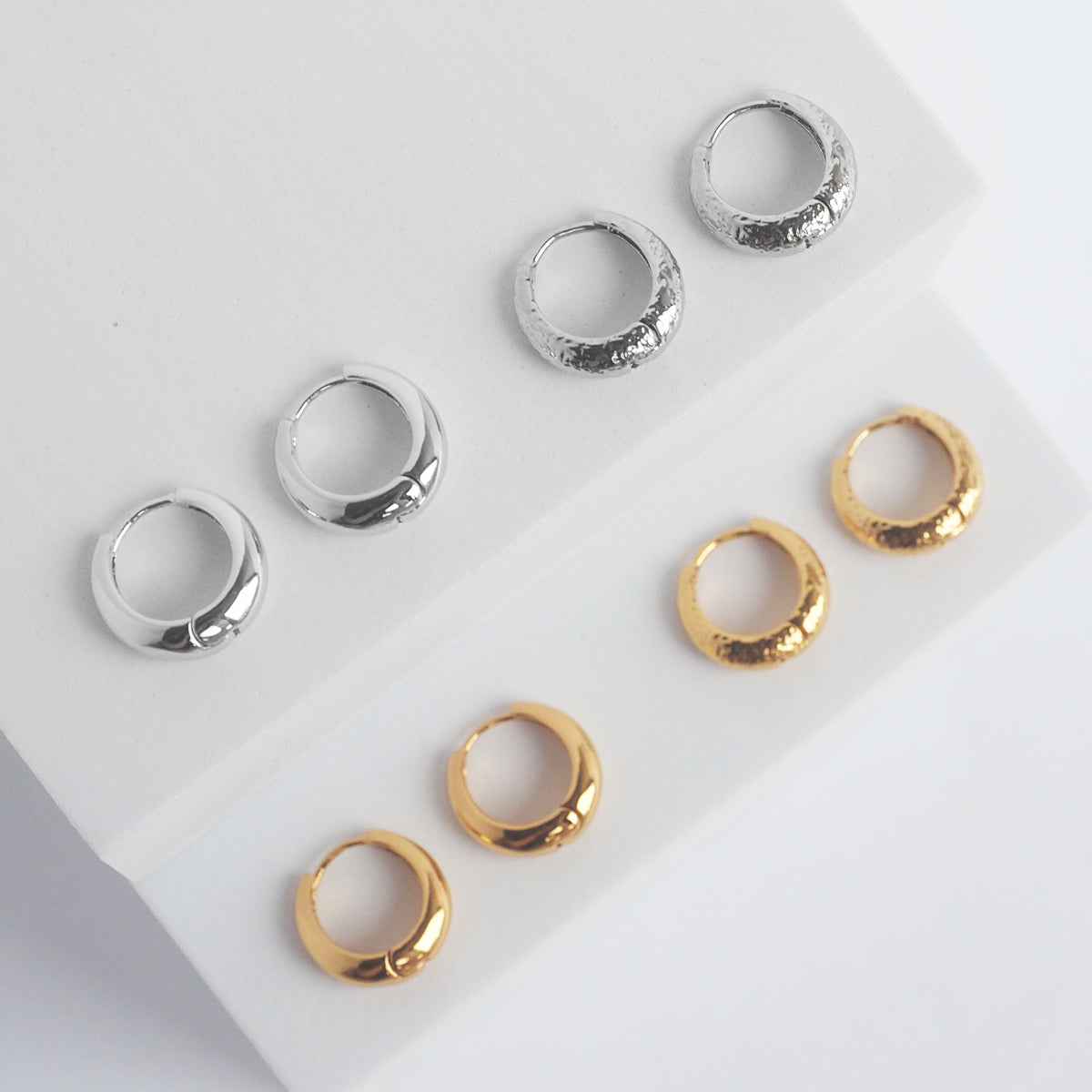 Concrete Texture Hoop Earrings