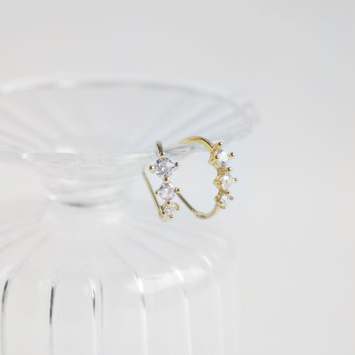 Lors Cubic Zirconia Hoop Earrings - éclater jewellery