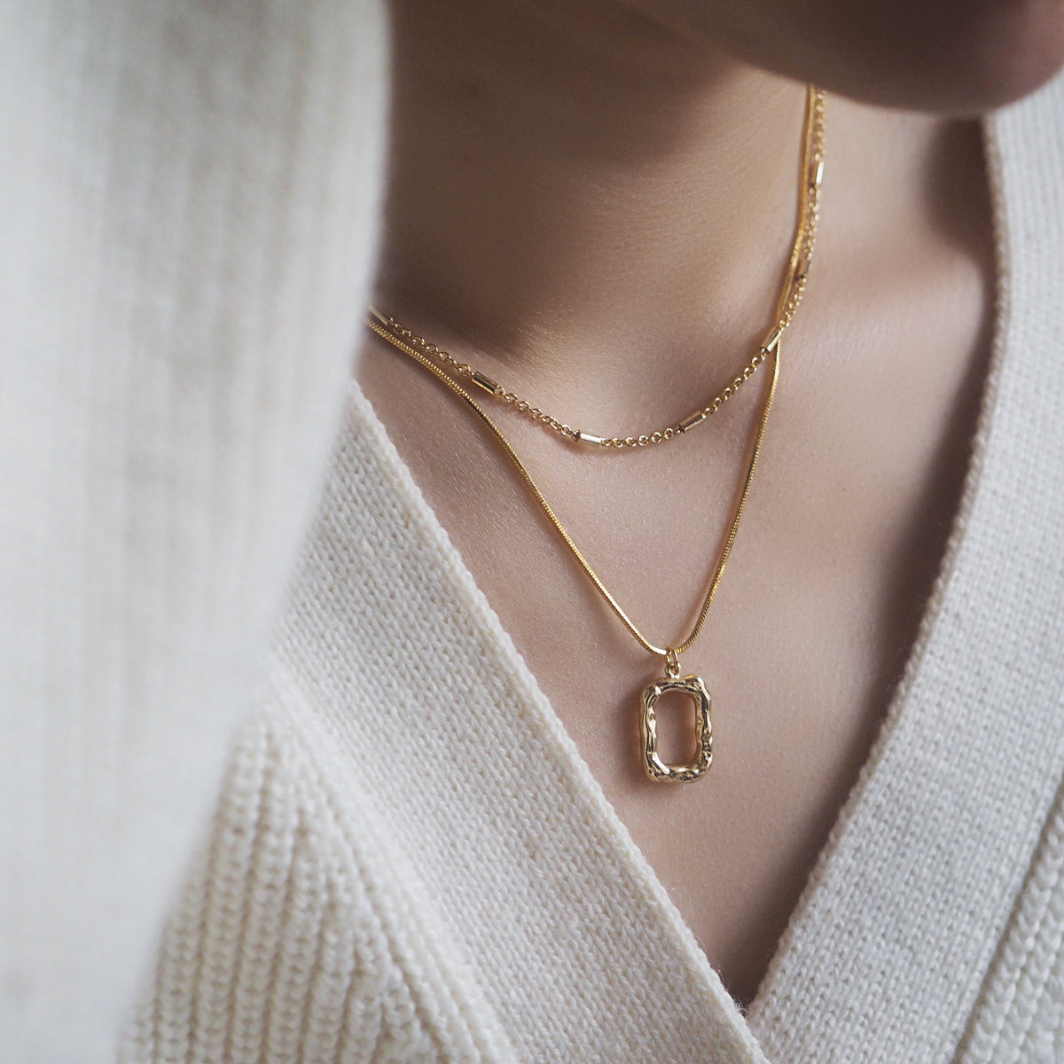 Blondell Drop Hoop Necklace Set - éclater jewellery