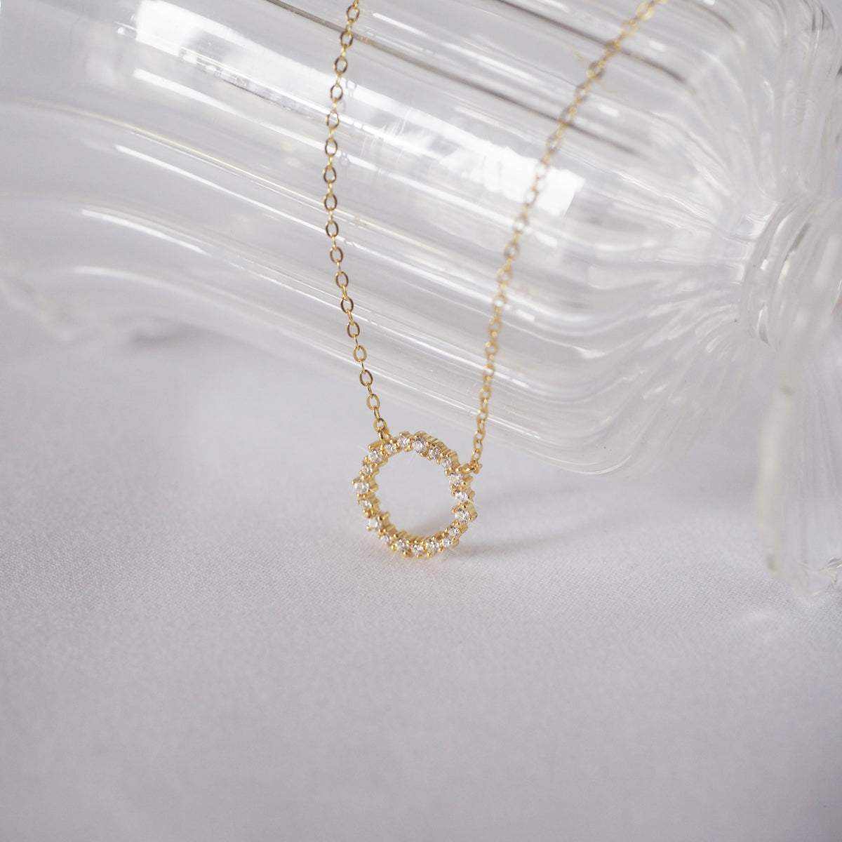 Purvis Cubic Zirconia Hoop Necklace - éclater jewellery