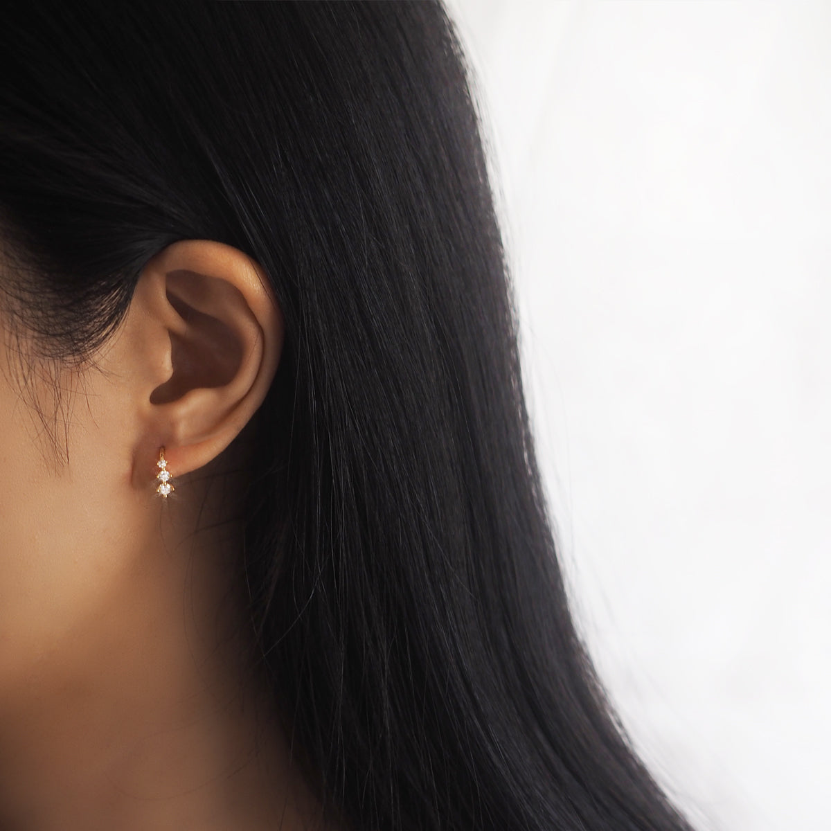 Lors Cubic Zirconia Hoop Earrings - éclater jewellery