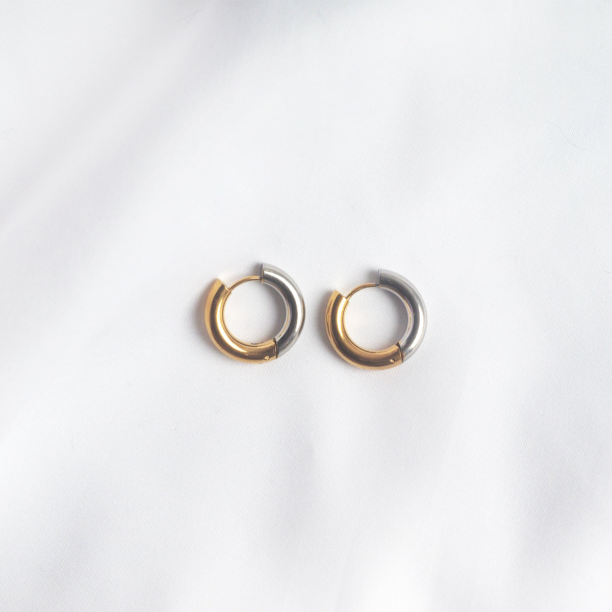 Carola 2-Tone Hoop Earrings