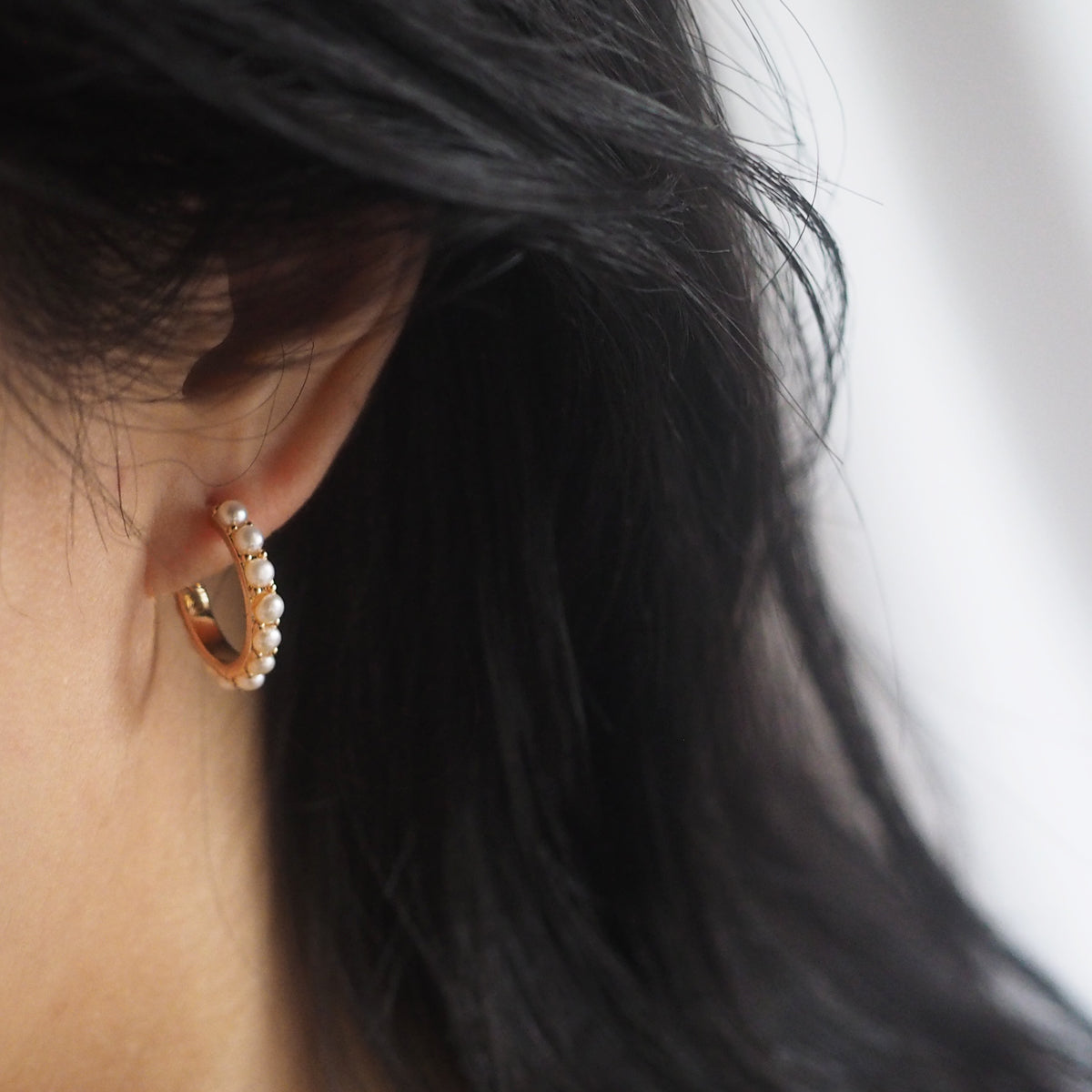 Liana Pearls Hoop Earrings