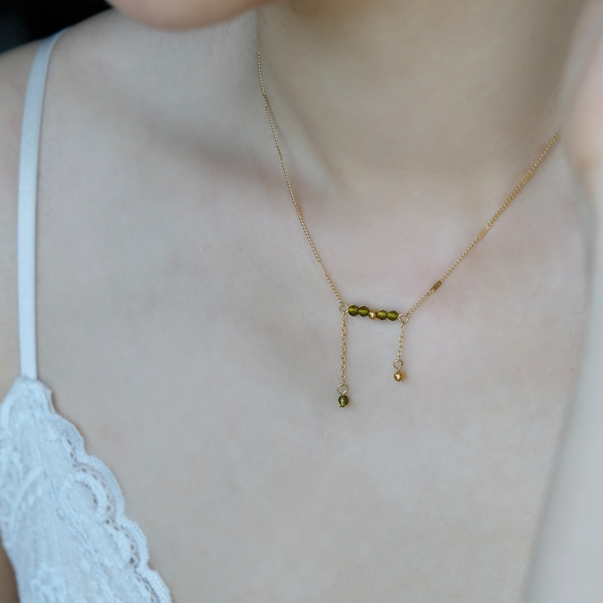 Dianna Fringed Olive Necklace