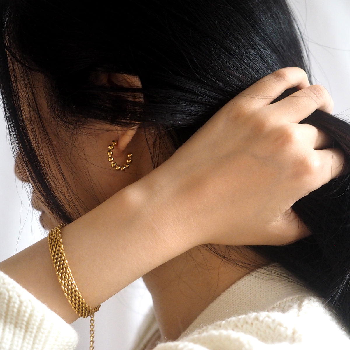 Ball Hoop Earrings