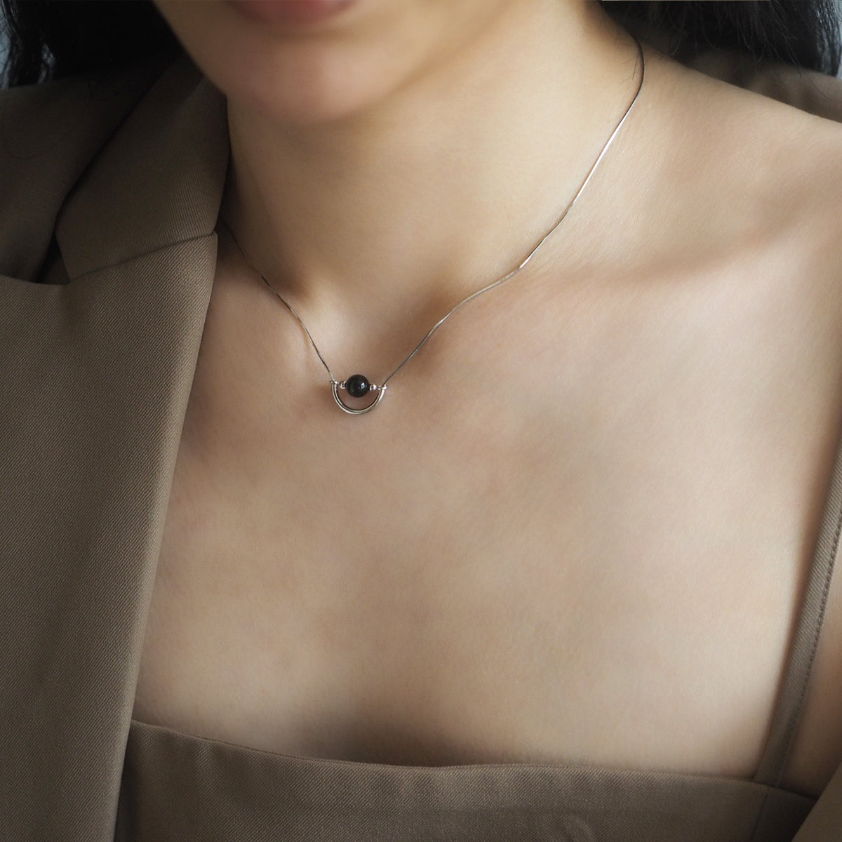 Juliette Black Agate Ball Necklace - éclater jewellery