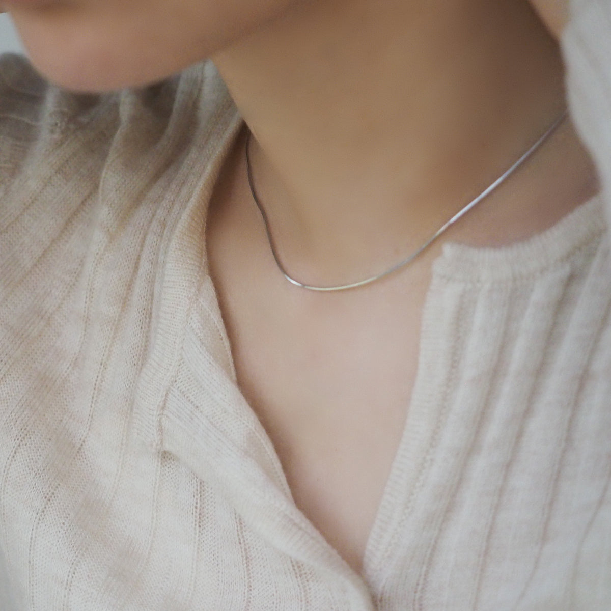 Fine Herringbone Chain Necklace