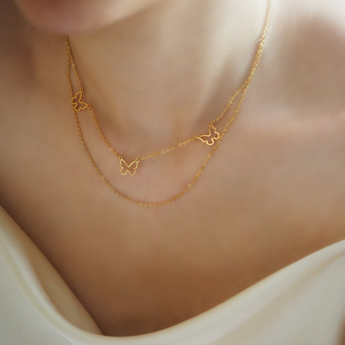 Triple Butterfly Necklace - éclater jewellery