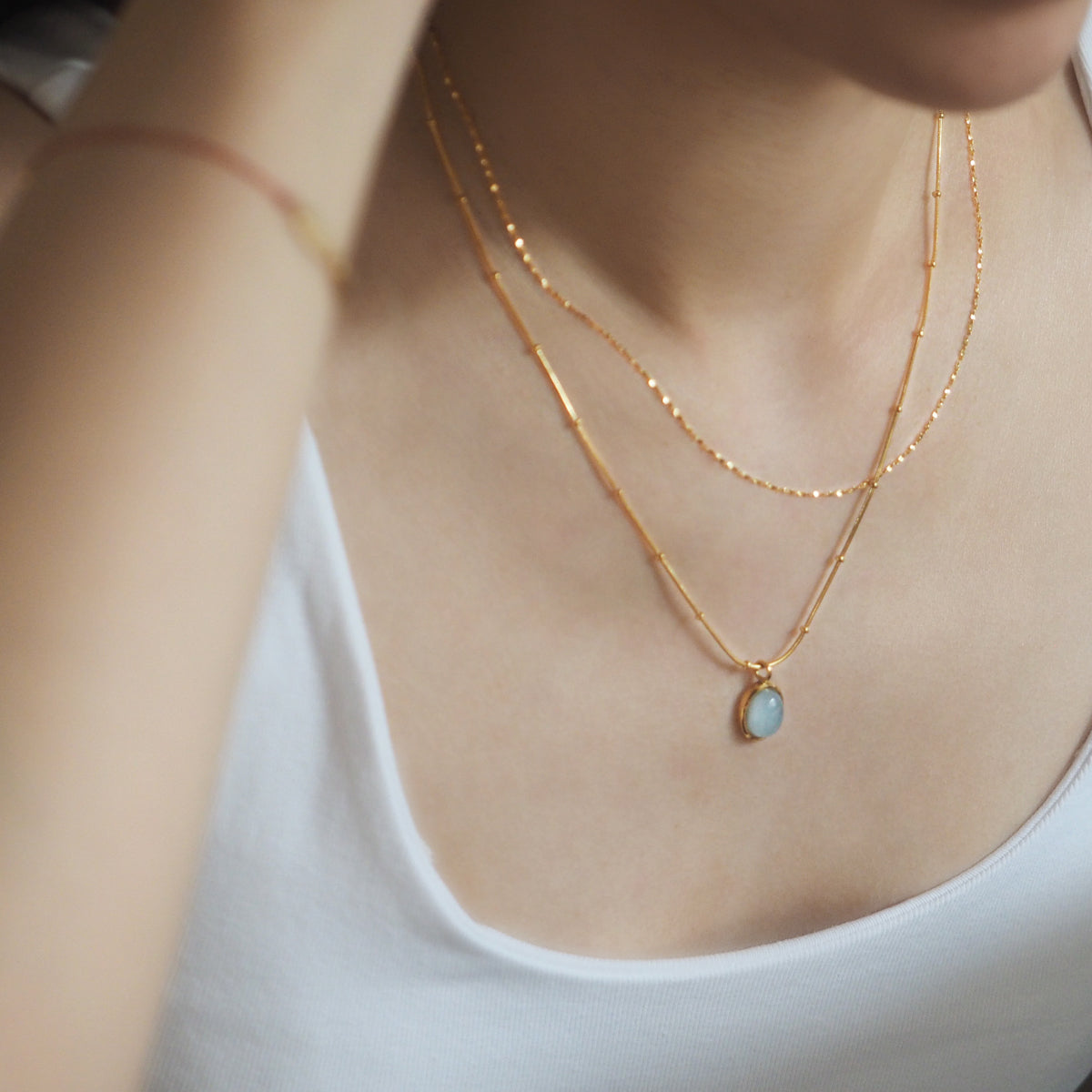 Aquamarine Dotty Necklace - éclater jewellery