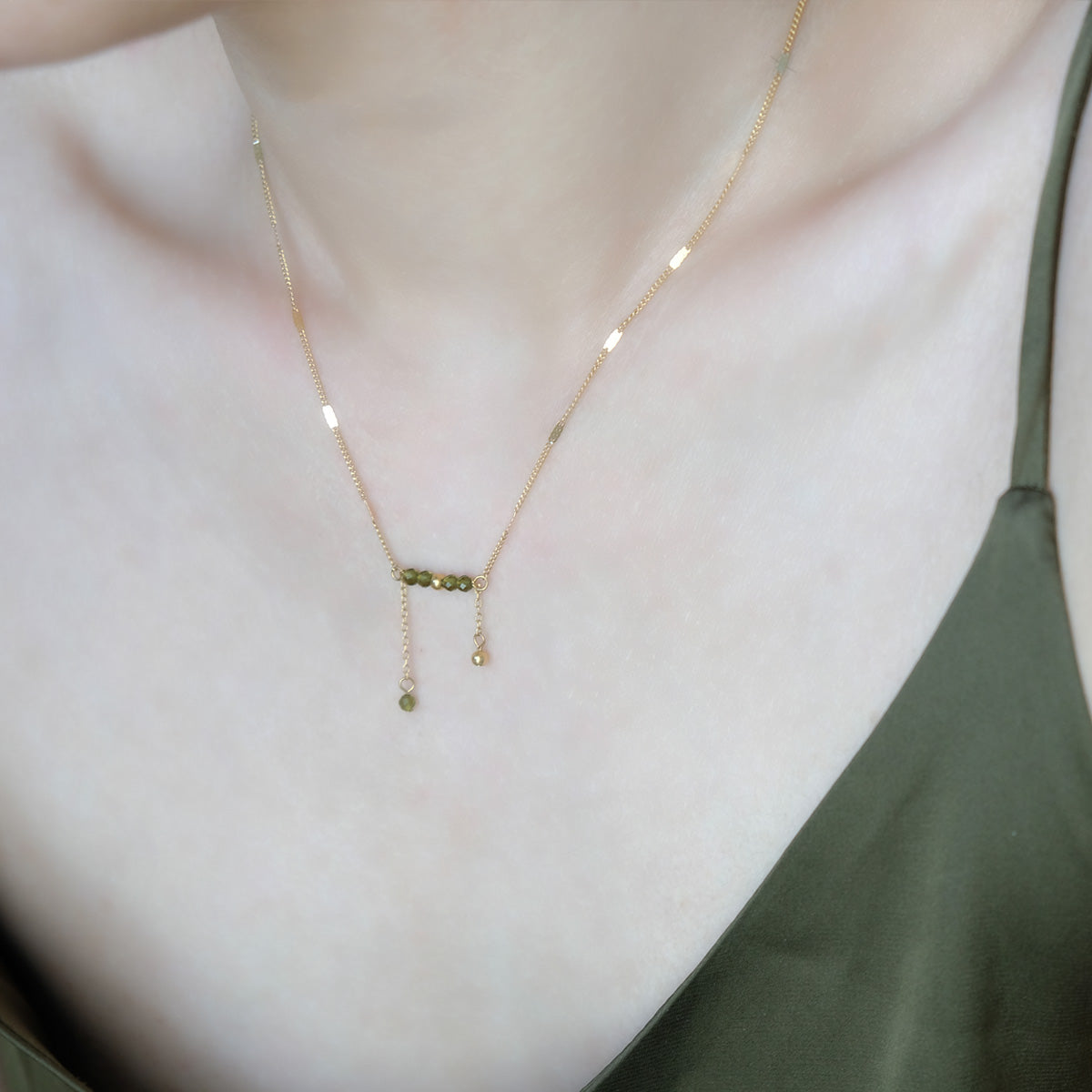 Dianna Fringed Olive Necklace