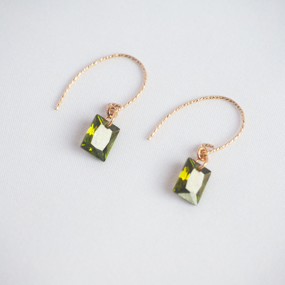 Olive Square Zircon Earrings - éclater jewellery