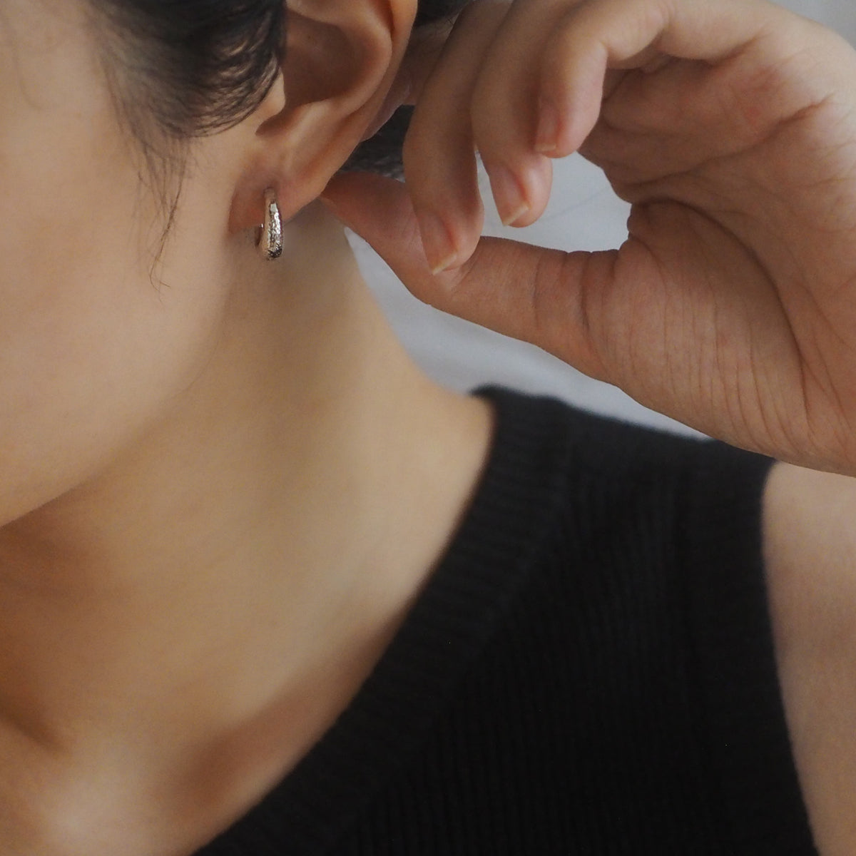 Concrete Texture Hoop Earrings