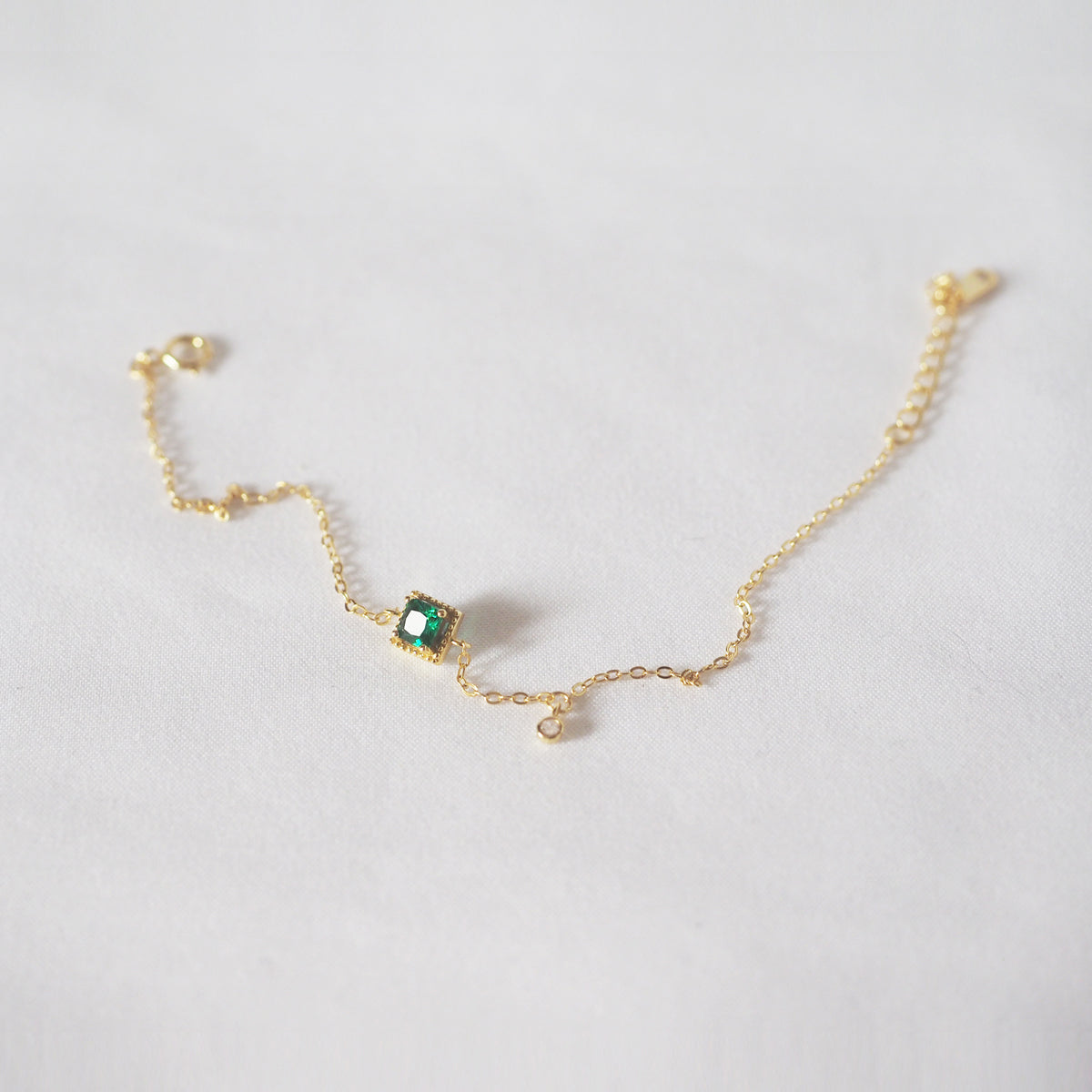 Emerald Sugar Cube Bracelet