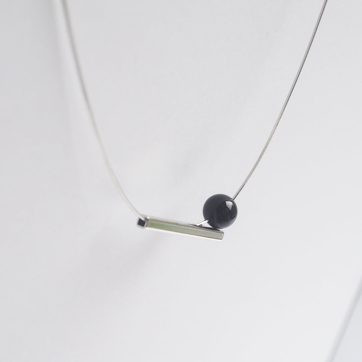 Black Agate with Tube Necklace