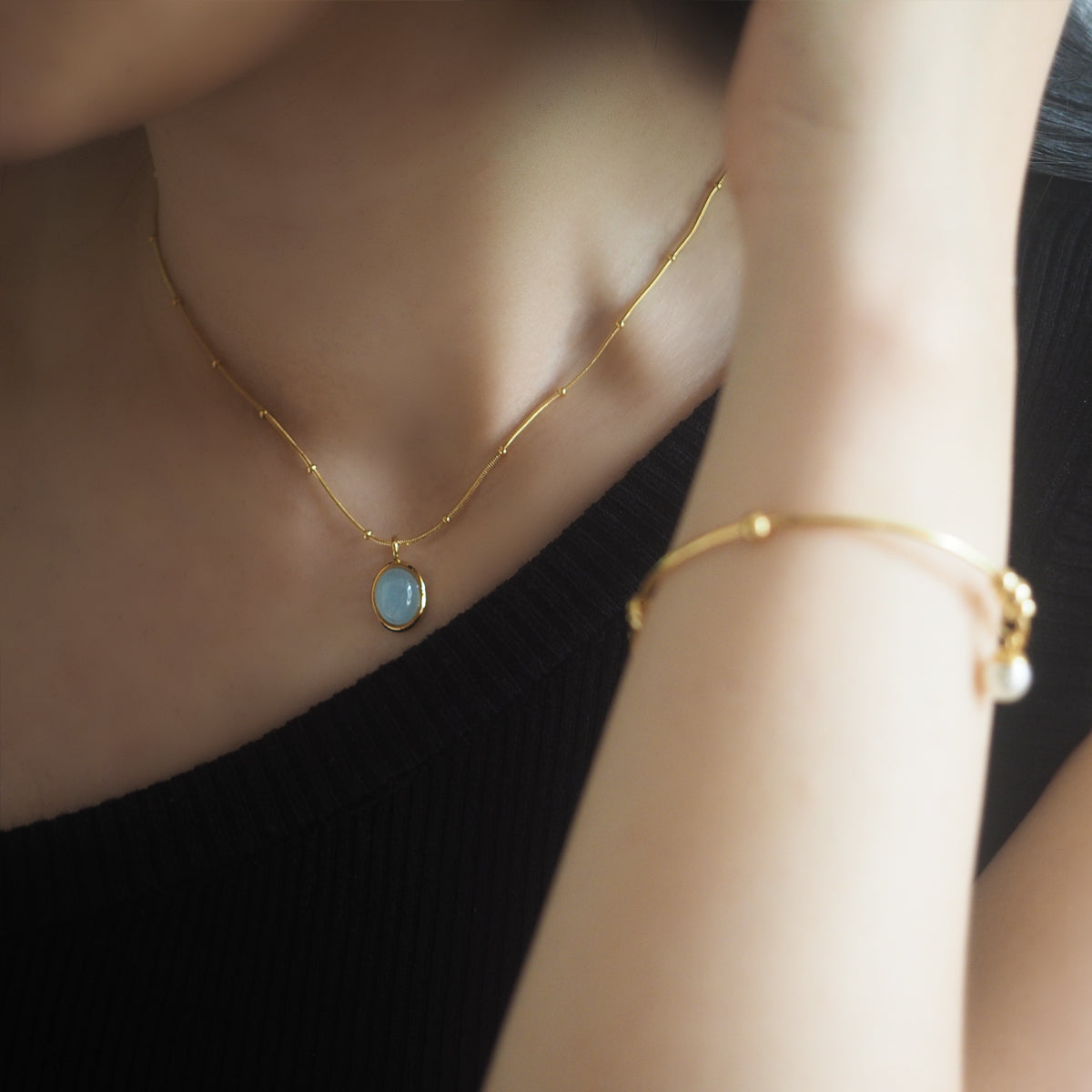 Aquamarine Dotty Necklace