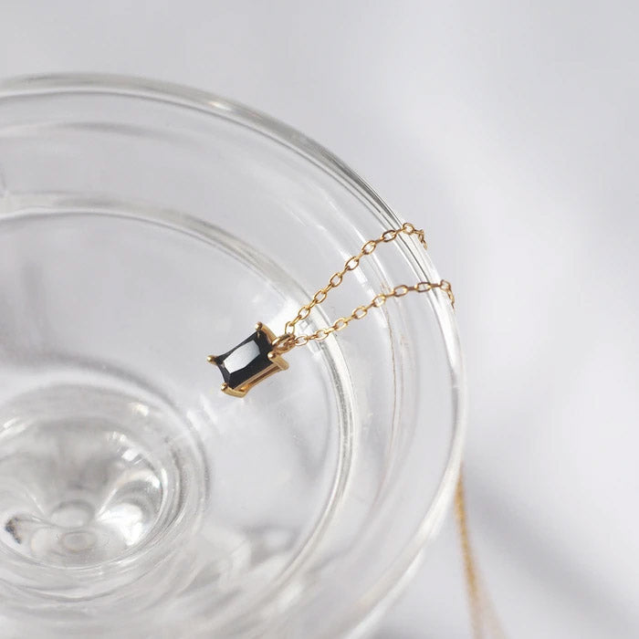 Black Zircon Necklace - éclater jewellery