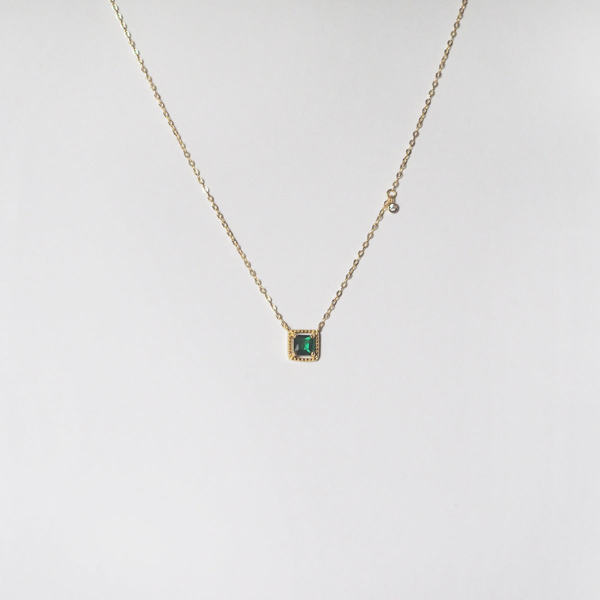 Emerald Sugar Cube Necklace