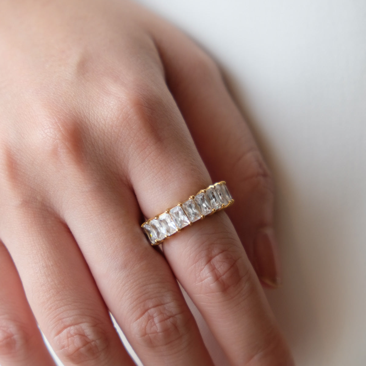 Bailey Baguette Cubic Zirconia Ring