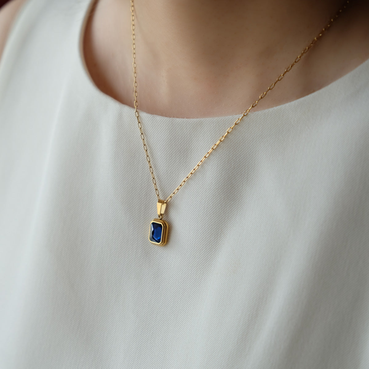 Chantal Gemstone Necklace - Blue