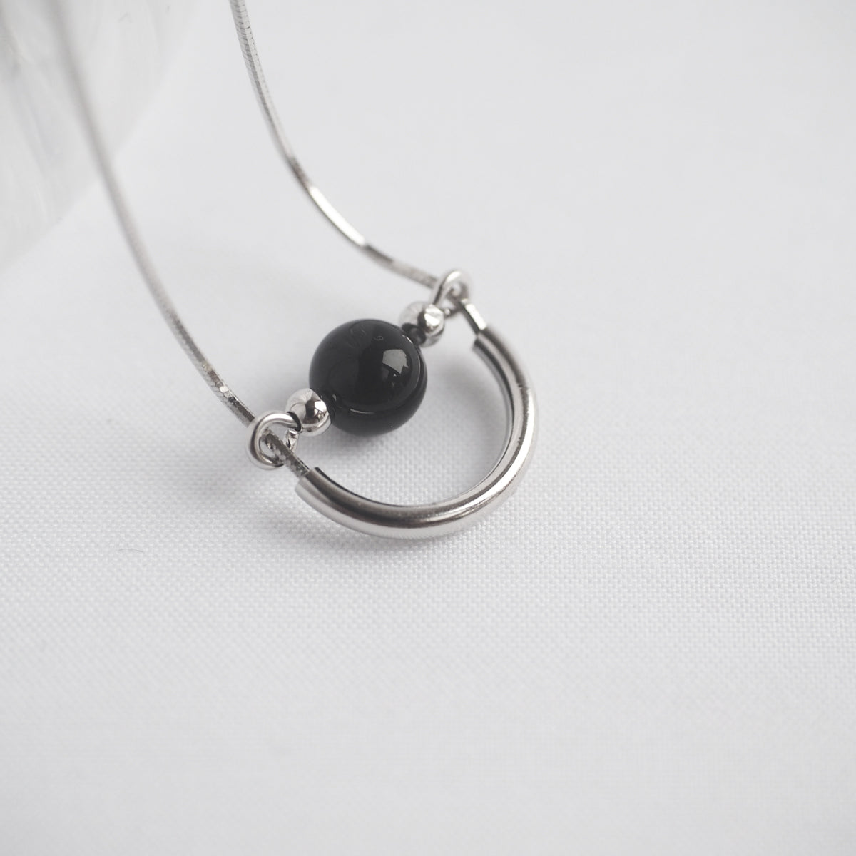 Juliette Black Agate Ball Necklace