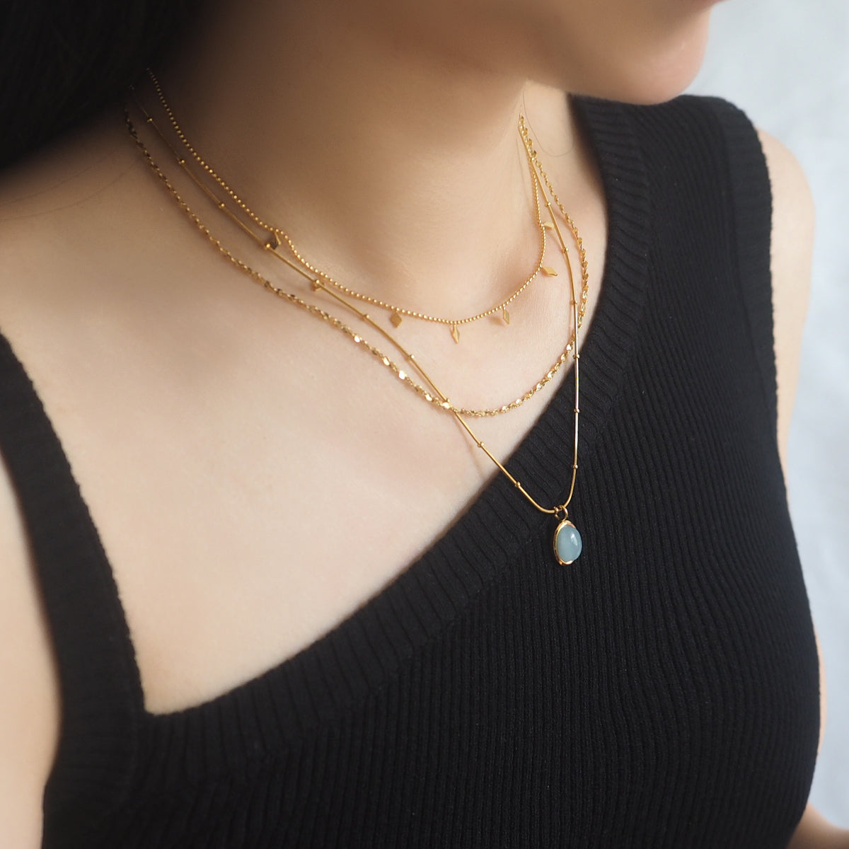 Aquamarine Dotty Necklace - éclater jewellery