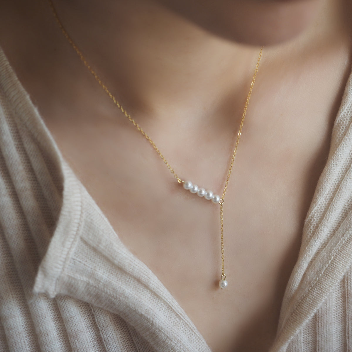 Lynette Drop Pearl Necklace