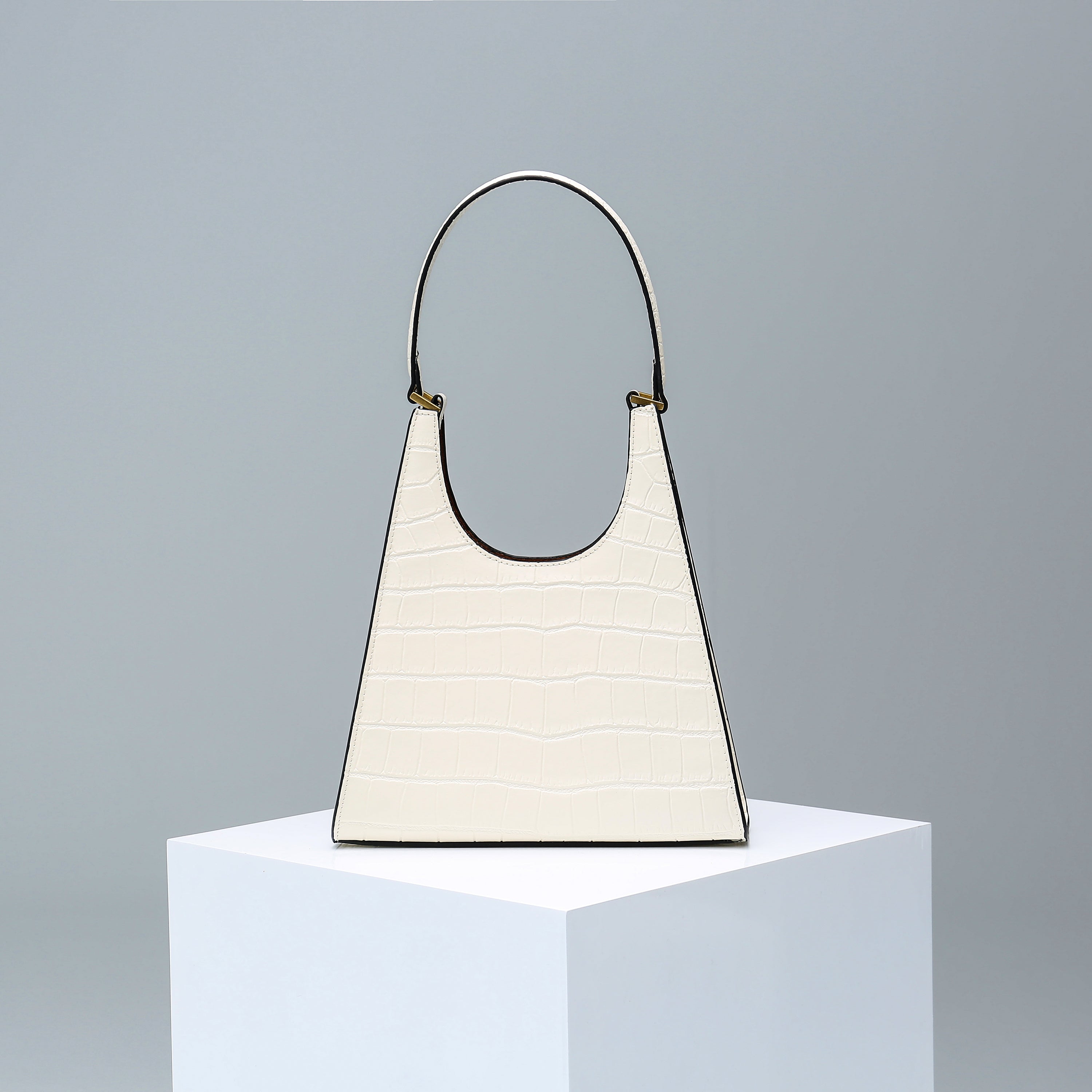 Roy Croc-Embossed Leather Bag - White - éclater jewellery