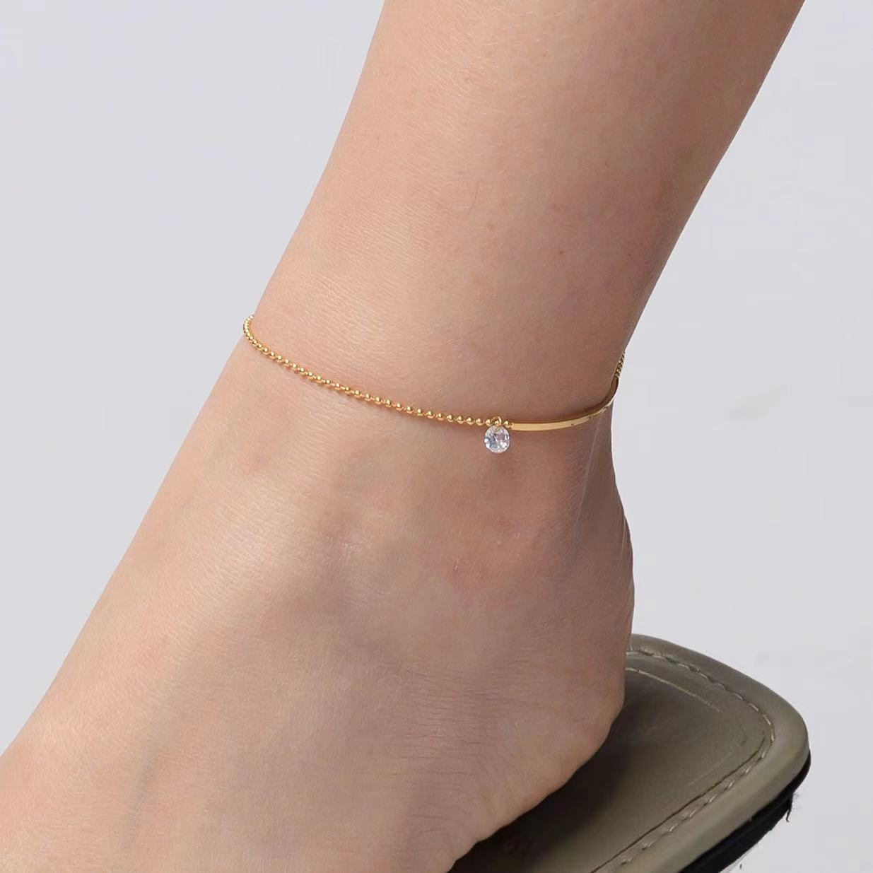 MOIRE CRYSTAL ANKLE BRACELET - éclater jewellery
