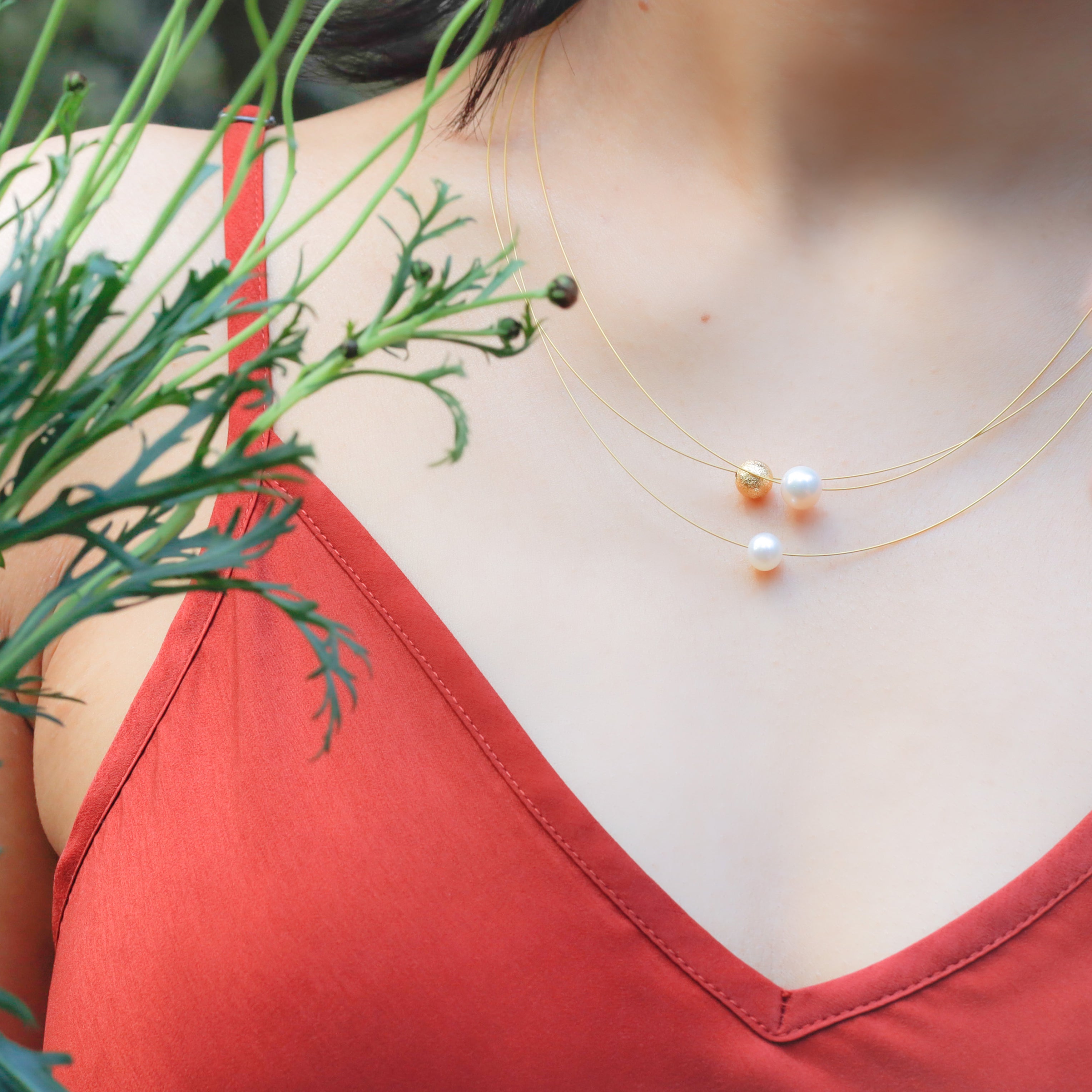 Zoia Pearls Ball Necklace