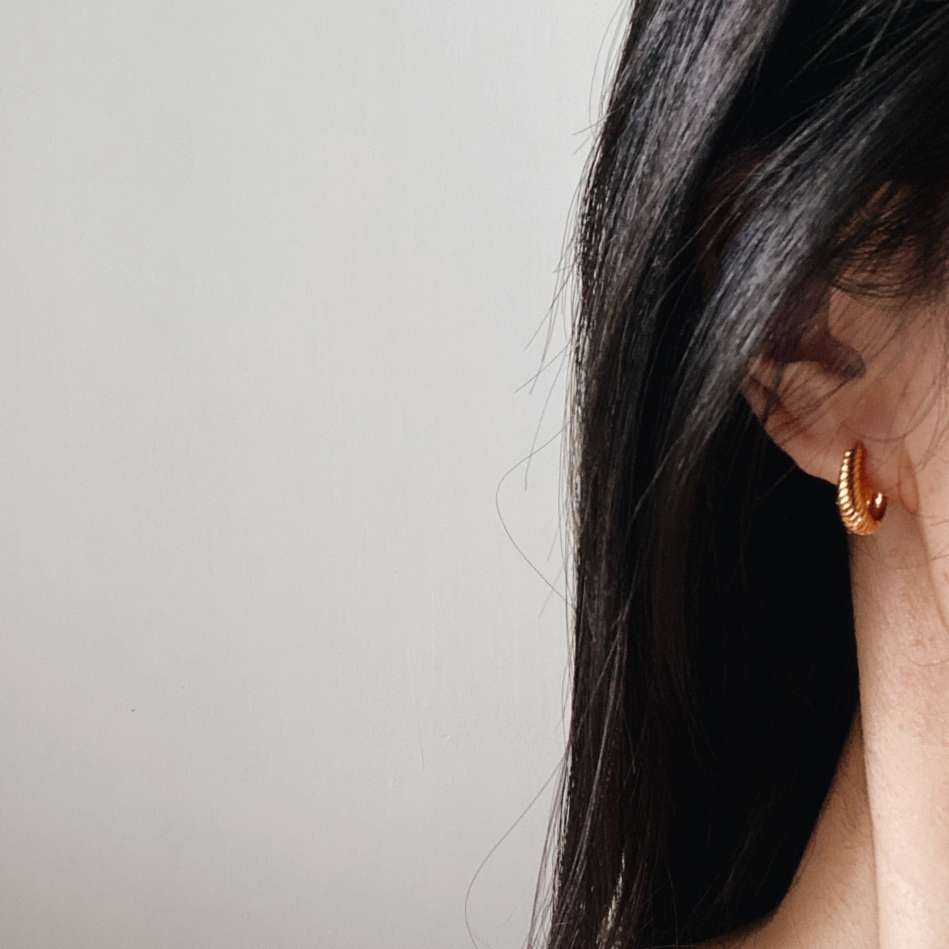 Dome Huggie Hoop Earrings