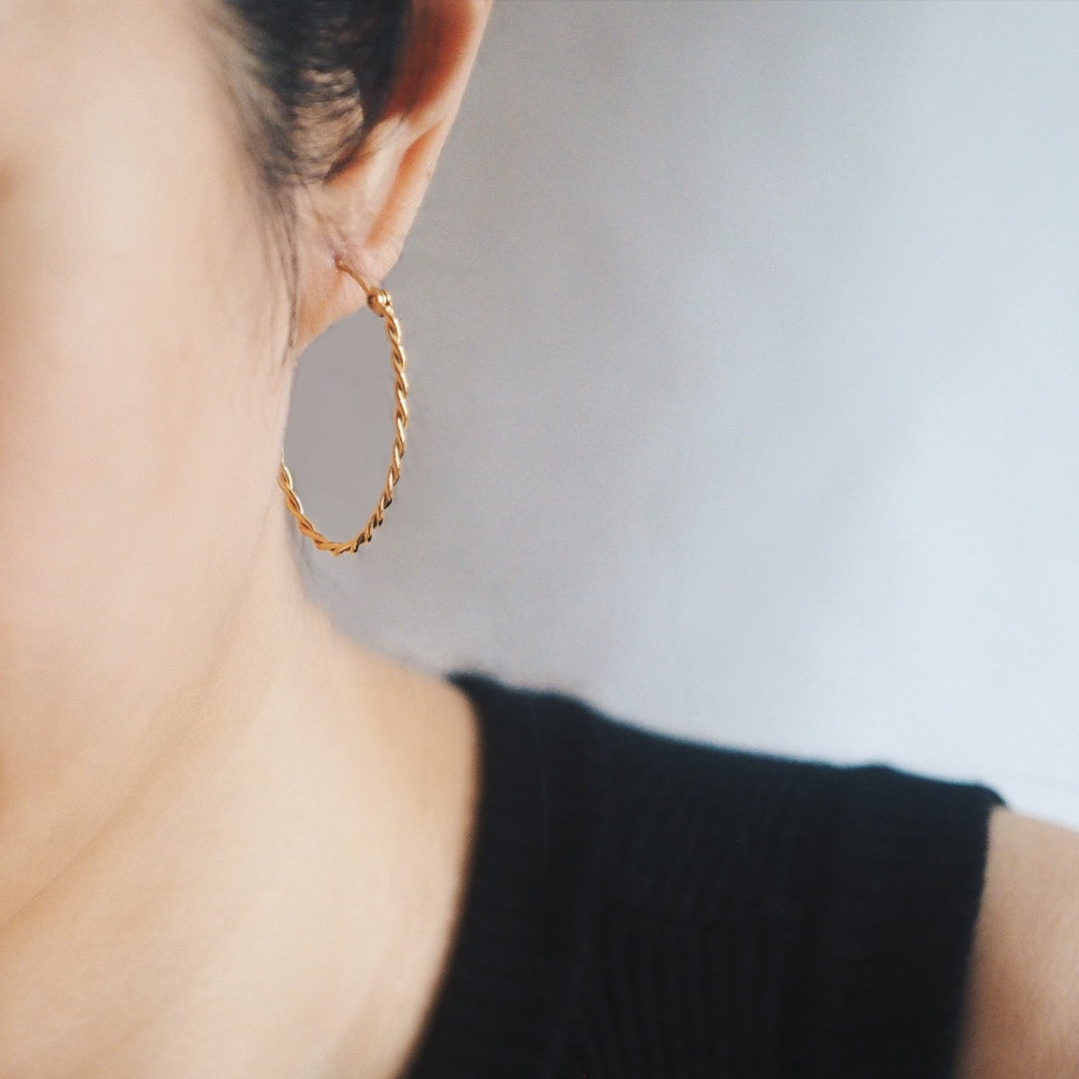 Twisted Oval Hoop Earrings