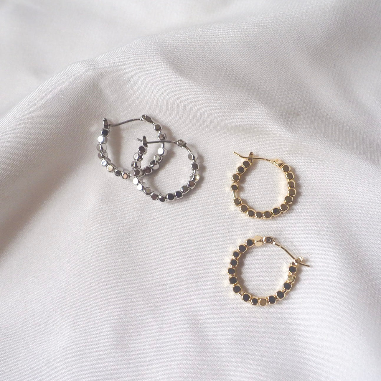 Mini Cube Small Hoop Earrings - éclater jewellery