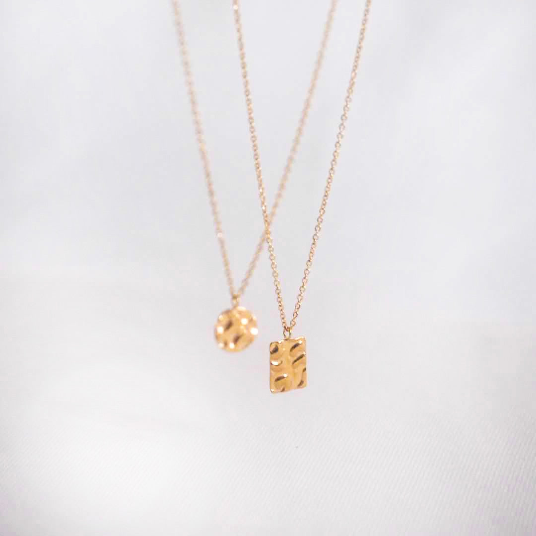 Terah Hammered Plate Necklace - éclater jewellery