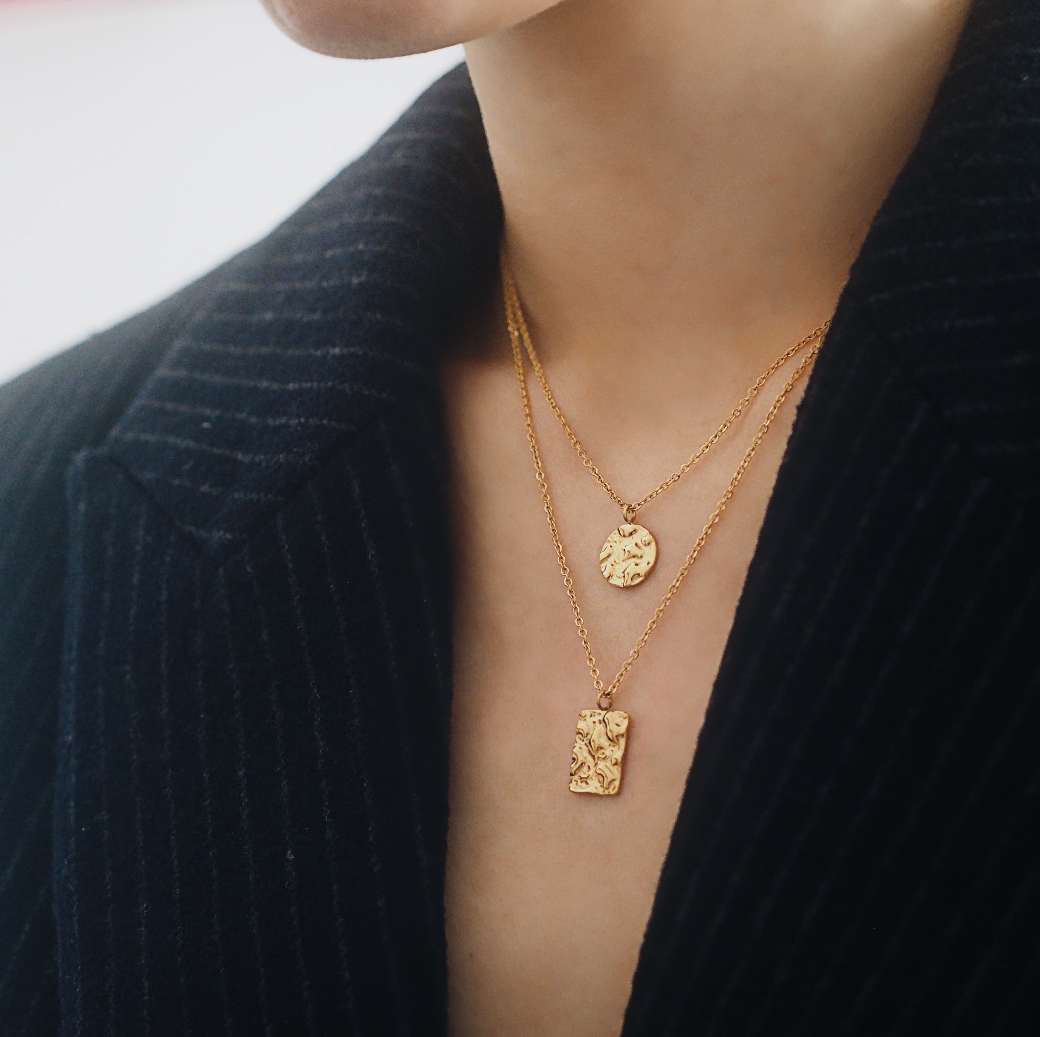 Terah Hammered Plate Necklace - éclater jewellery