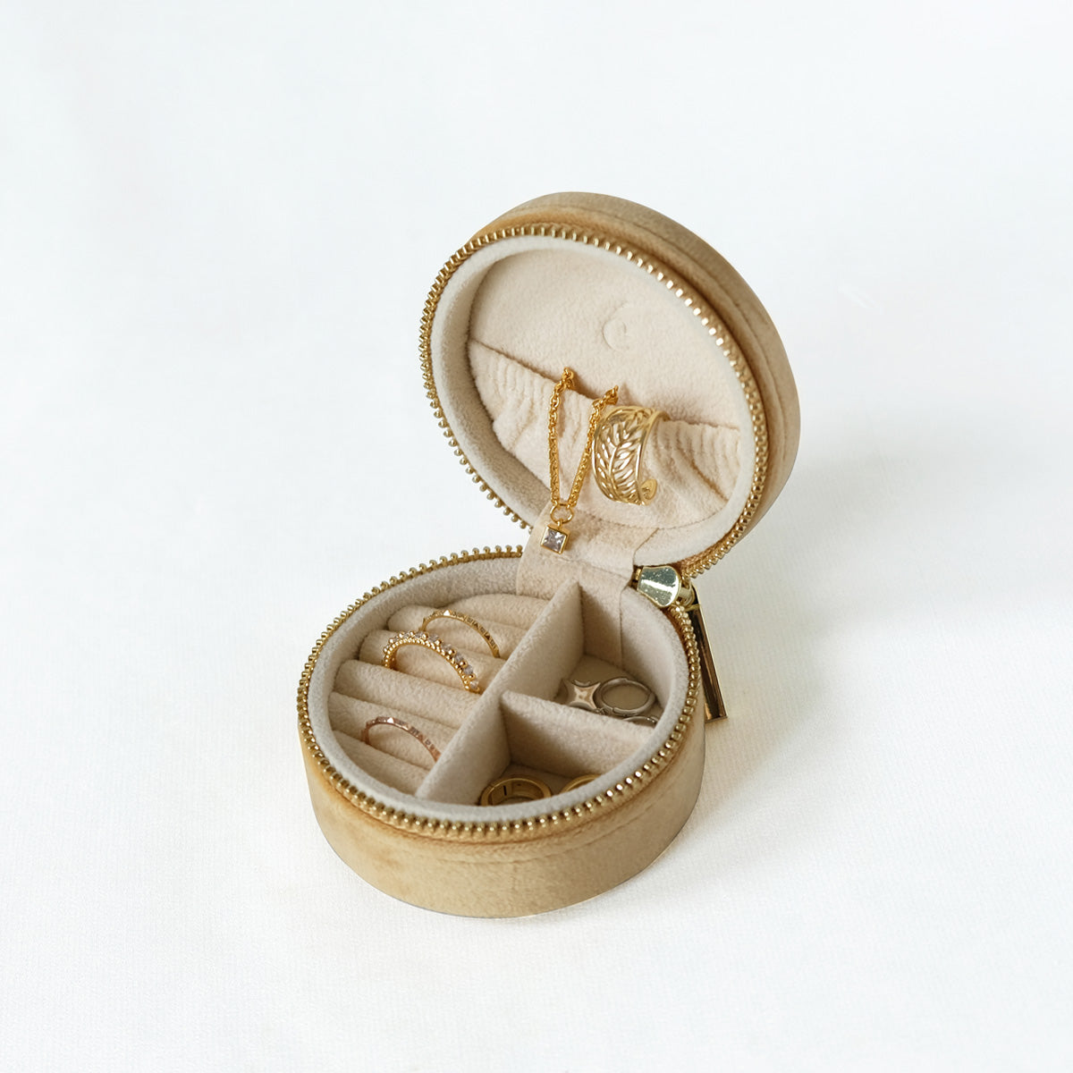 Velvet Jewellery Travel Organiser Case - Khaki - éclater jewellery