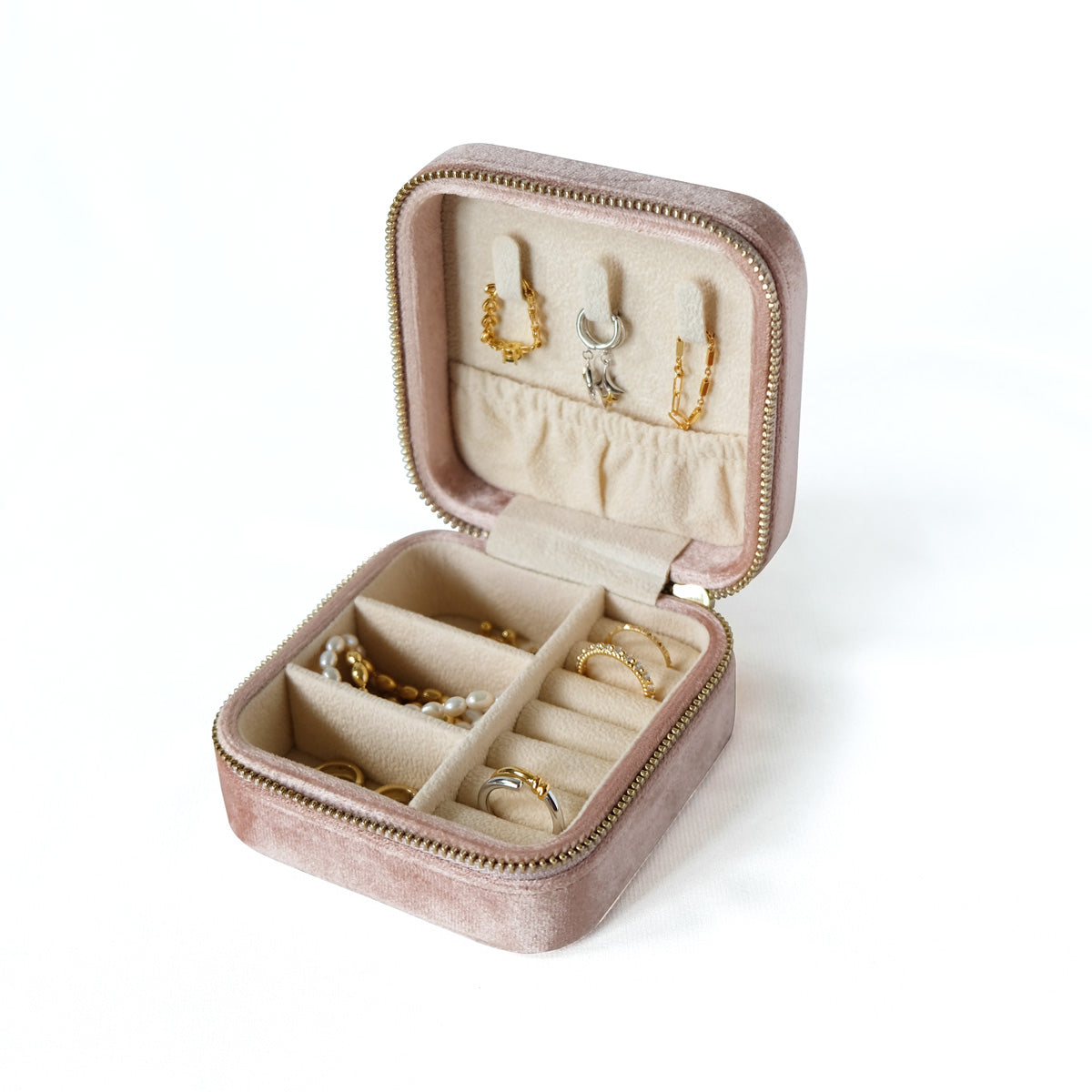 Velvet Jewellery Travel Organiser Case - Pink - éclater jewellery