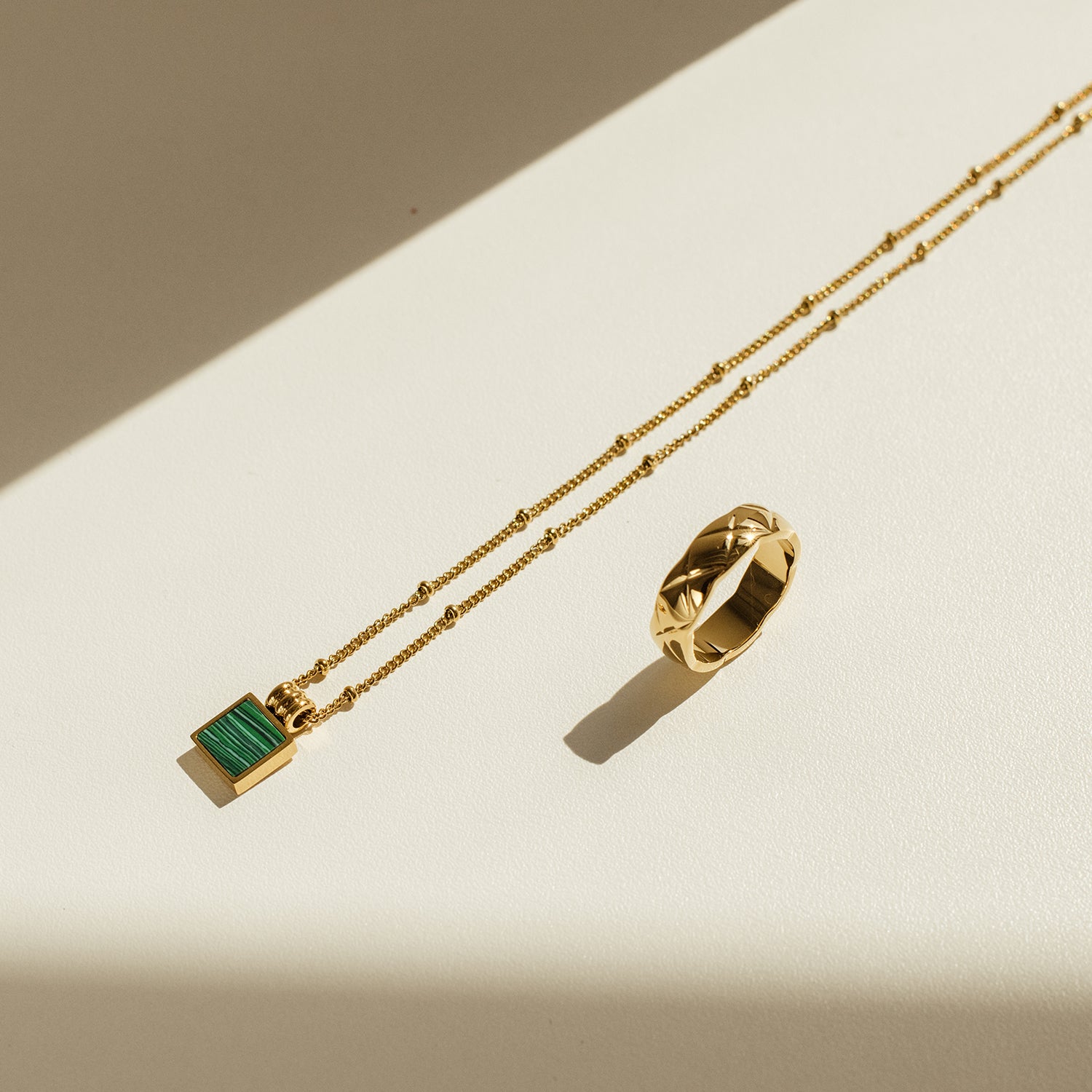 Malachite Square Necklace - éclater jewellery
