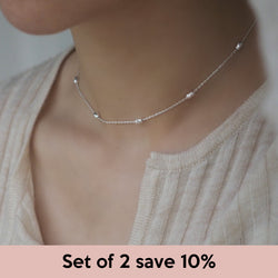 [Set of 2] Joli Sparkling Beads Necklace