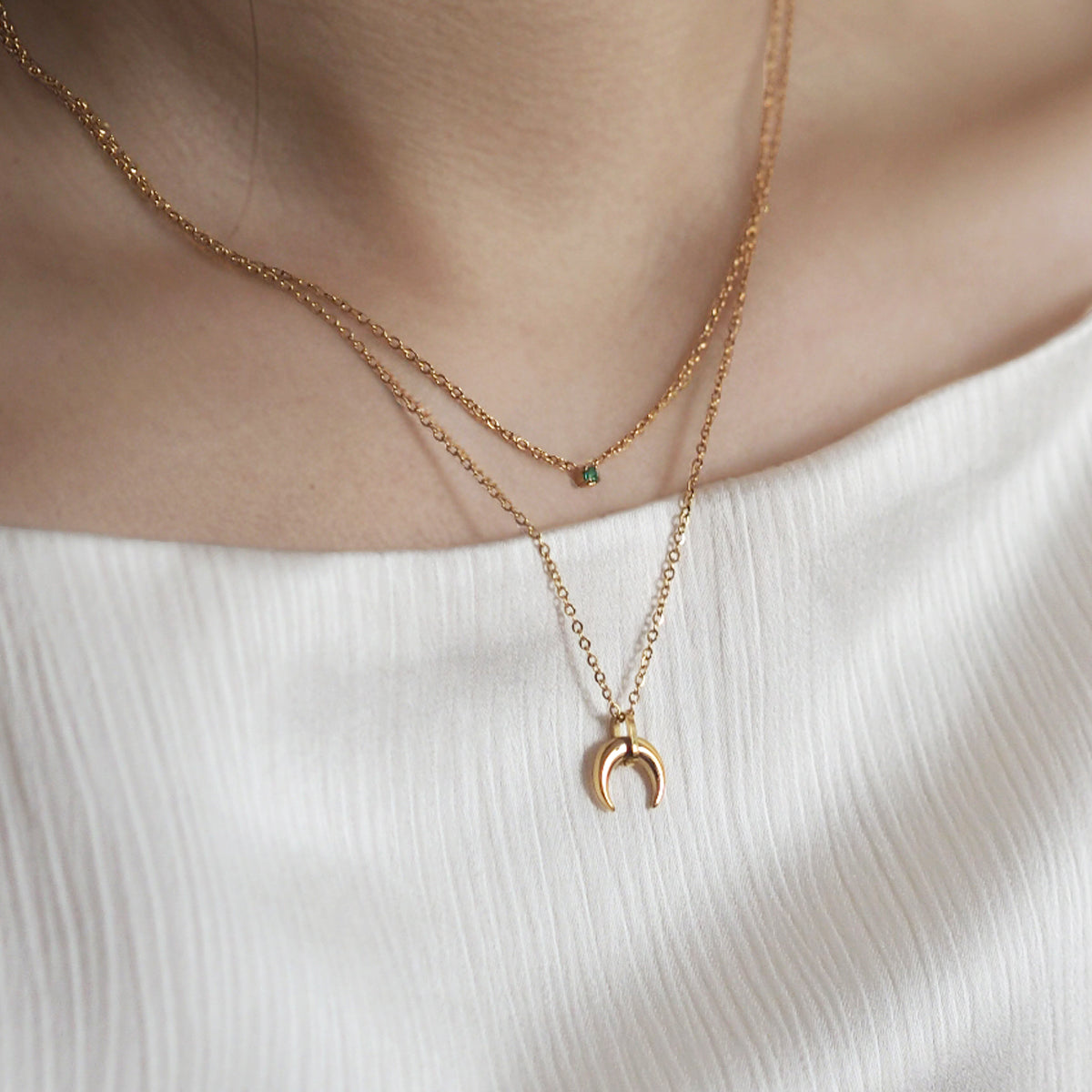 Dyllis Double Layer Horn Necklace