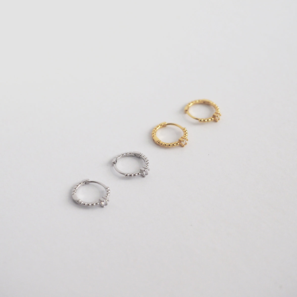 Kara Zirconia Ball Hoop Earrings