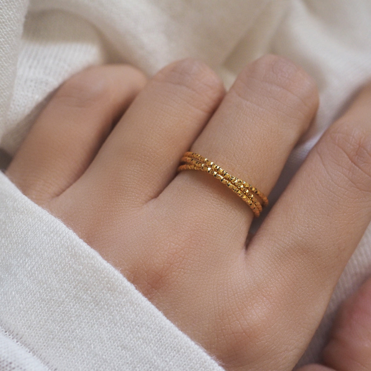 Delaney Layered Embossed Ring