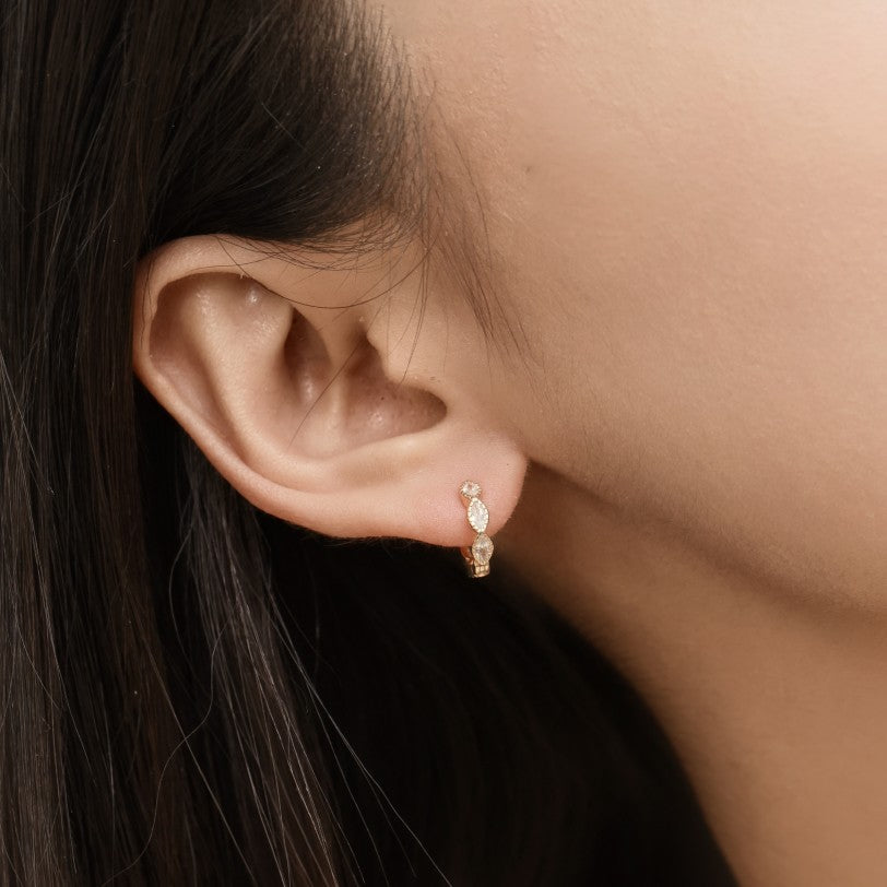 Marquise Cubic Zirconia Hoop Earrings