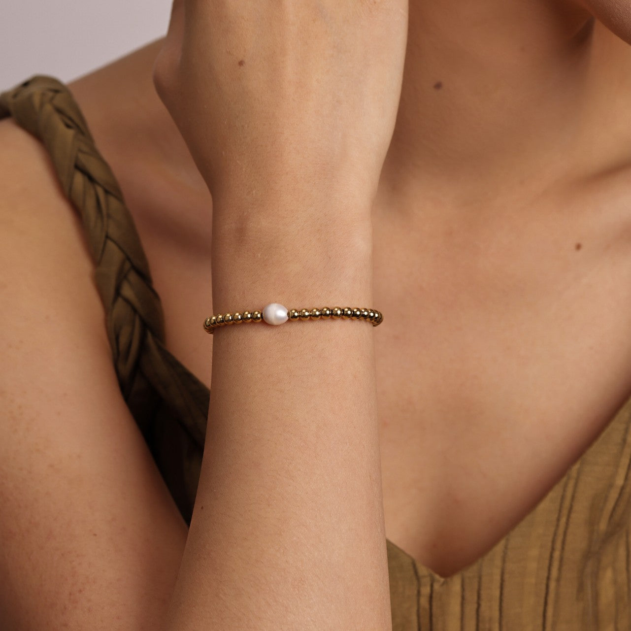 Collins Pearl Drawstring Bracelet
