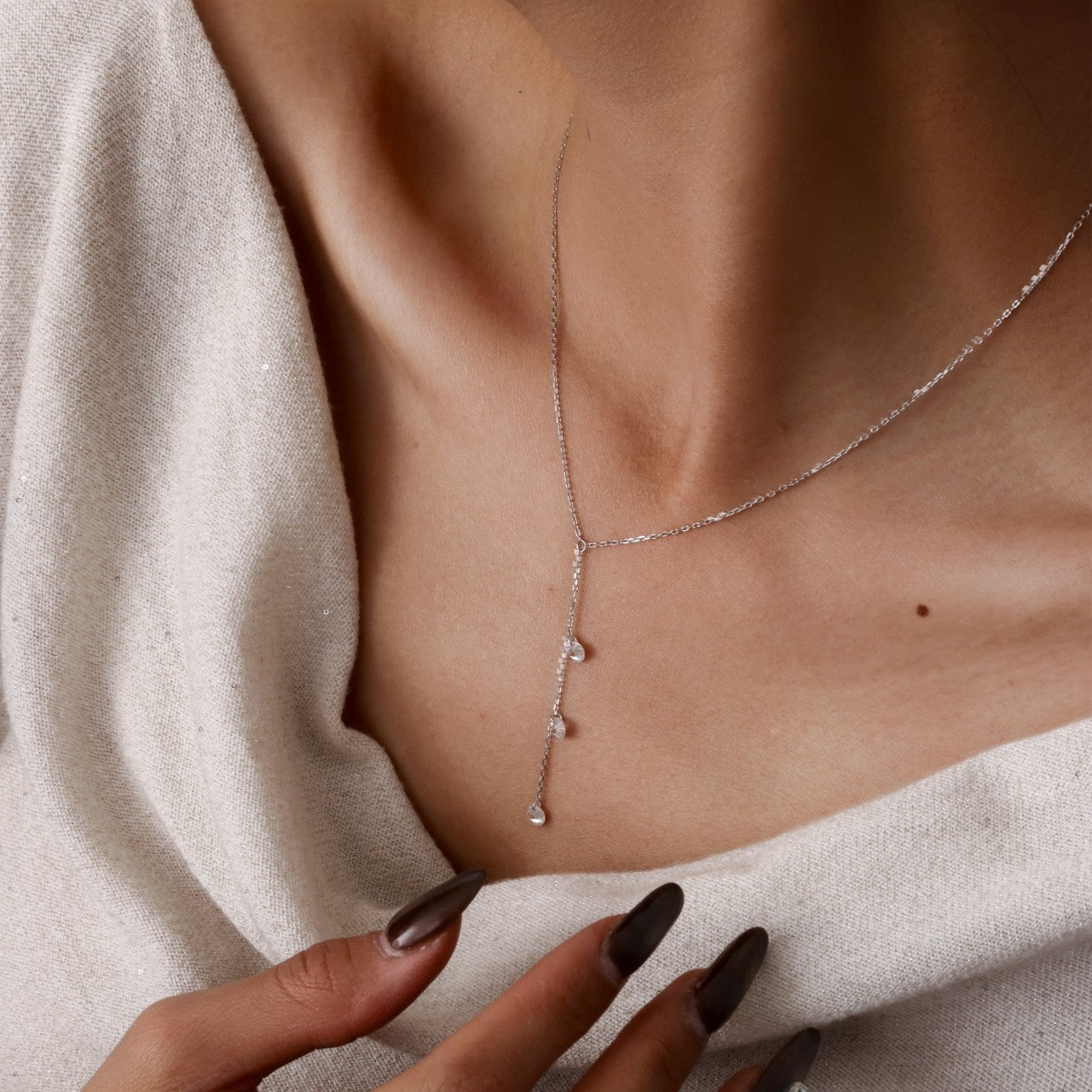 Yadie Zircon Tassel Necklace