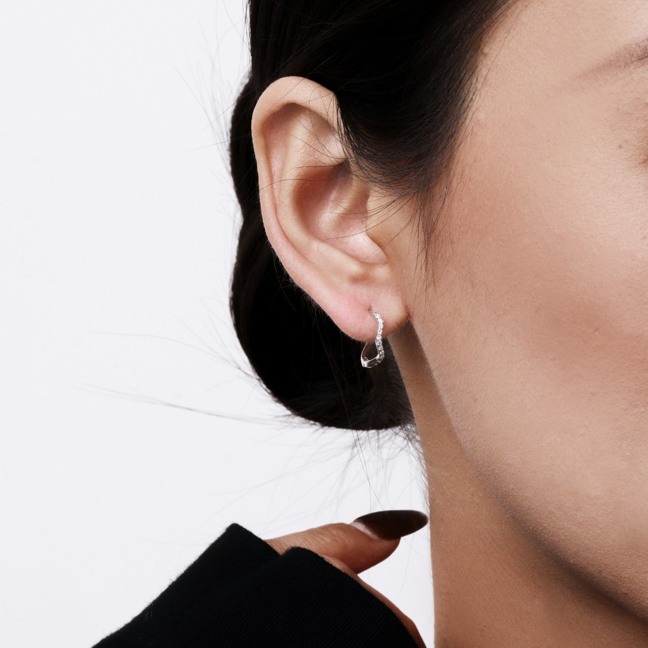 Dahlia Zirconia Hoop Earrings