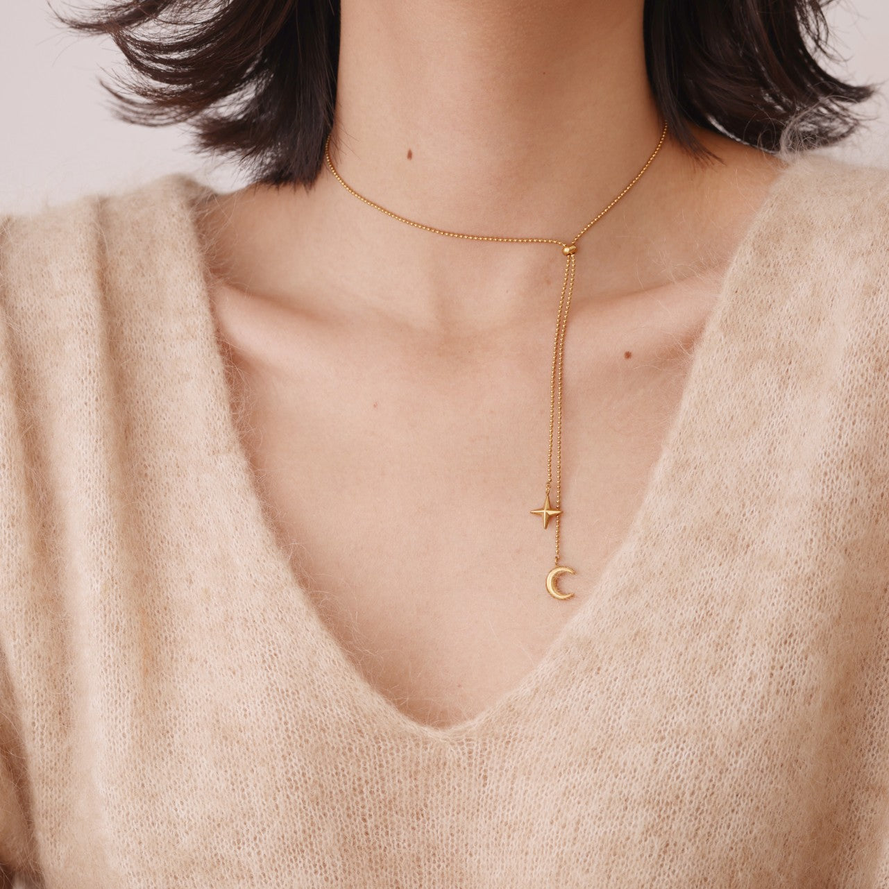 Tassel Moon and Star Necklace