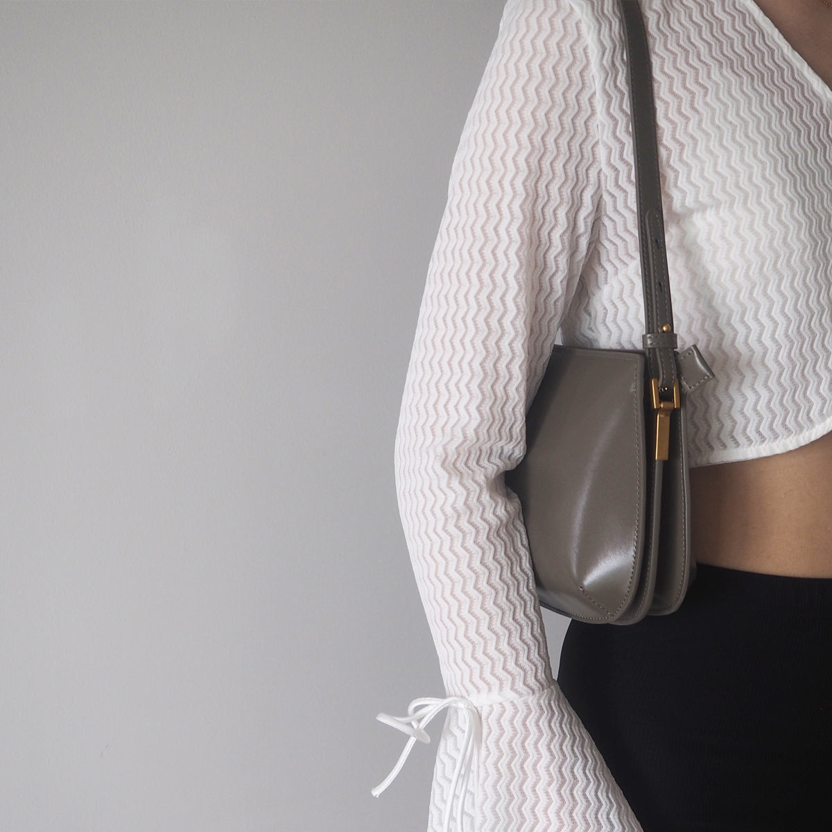 Lea Leather Shoulder Bag - Grey