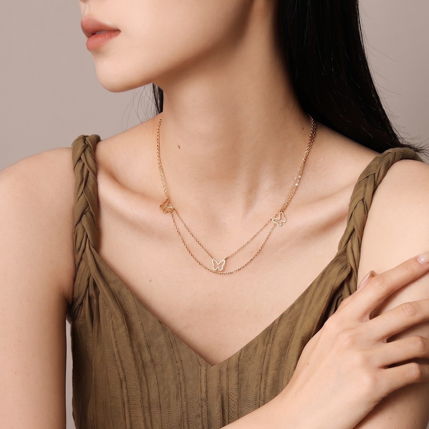 Triple Butterfly Necklace