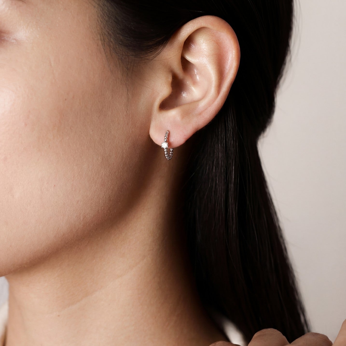 Kara Zirconia Ball Hoop Earrings