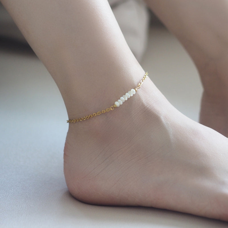 Mother-of-Pearl Bead Anklet Bracelet